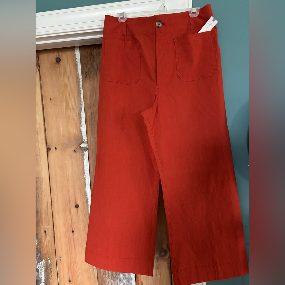 Anthropologie Orange Cropped Pants - Picture 2 of 4